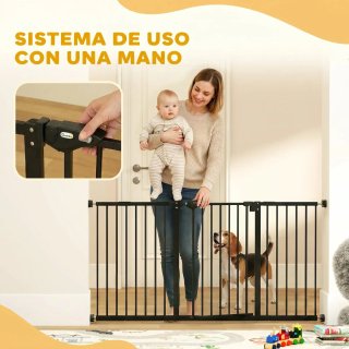 Valla de Seguridad para Mascotas Negra