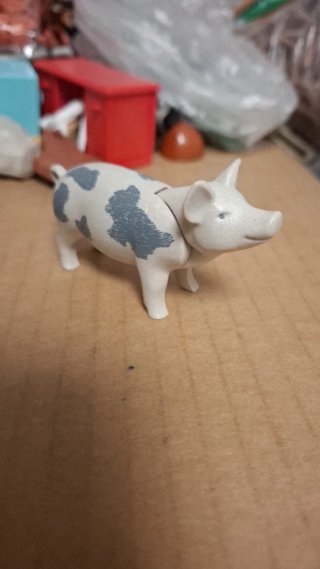 Playmobil Cerdo Blanco con Manchas Grises