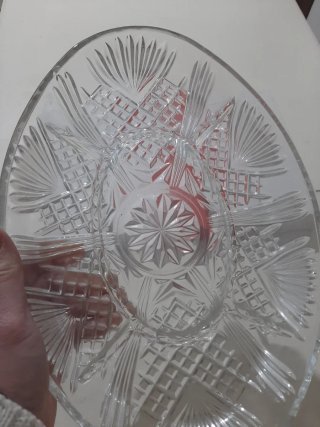 Vassoio in vetro decorato