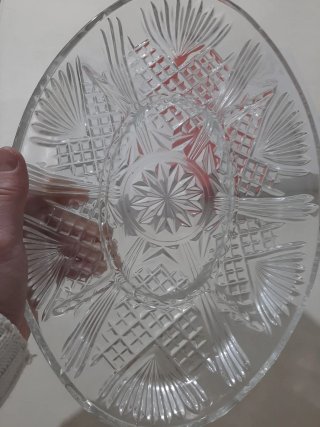 Vassoio in vetro decorato
