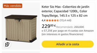 Arcón PVC Jardín 1200L Blanco y Negro