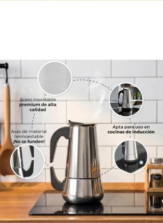 Cafetera Italiana Inducción 6 Tazas