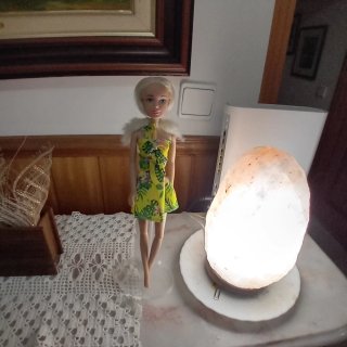 Barbie com vestido floral amarelo