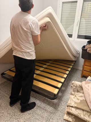 Cama 135cm: Somier + 2 Colchones