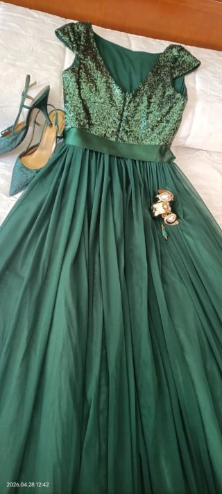 Vestido fiesta verde invitada boda/graduación