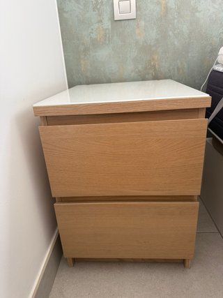 Mesitas de noche madera y cristal
