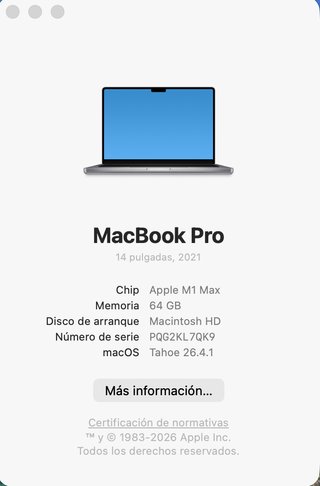 MacBook Pro 2021 M1 MAX 64GB RAM 8TB SSD