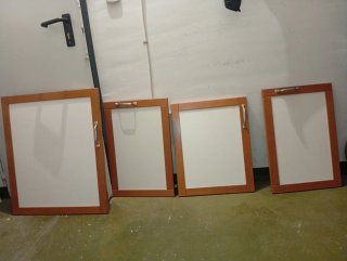 Puertas de armario de cocina madera y beige