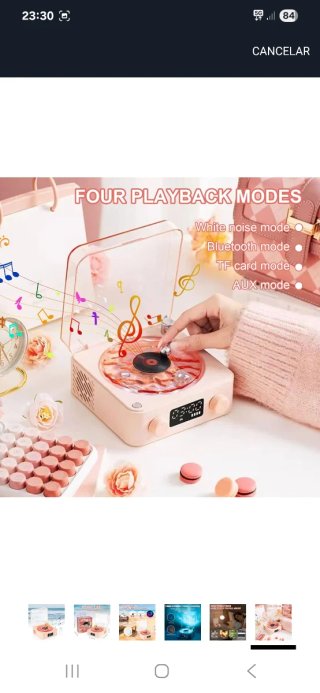 Altavoz Bluetooth Retro Beige/Rosa retro nuevo pre