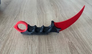 Karambit CS2 Negro y Rojo