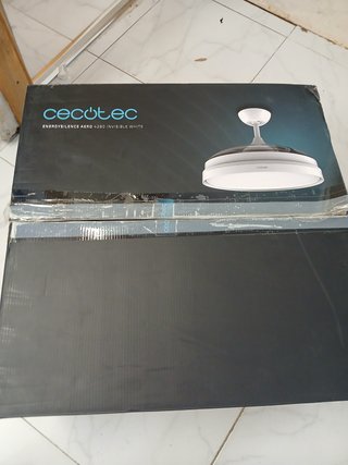 Cecotec Ventilador de Techo con Aspas Retráctites y Lámpara EnergySilence Aero 4280 Invisible Steel. 40 W, Diámetro 42" (106cm),