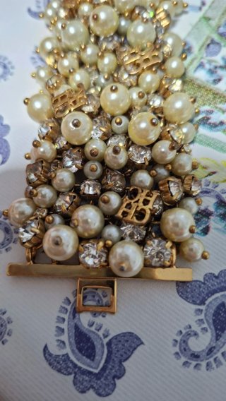 Pulsera perlas y dorado