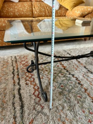 Mesa de centro forja y cristal