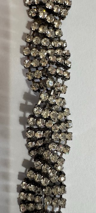 Bracciale vintage strass argento