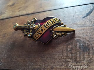 Fibbia Cuore con Spada Love Hurts - bronzo