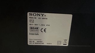Televisión Sony Bravia 40 Negra