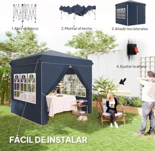 Carpa Plegable Azul con Ventanas 2,5x2,5