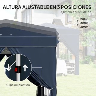Carpa Plegable Azul con Ventanas 2,5x2,5