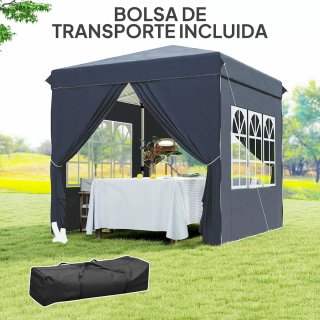 Carpa Plegable Azul con Ventanas 2,5x2,5