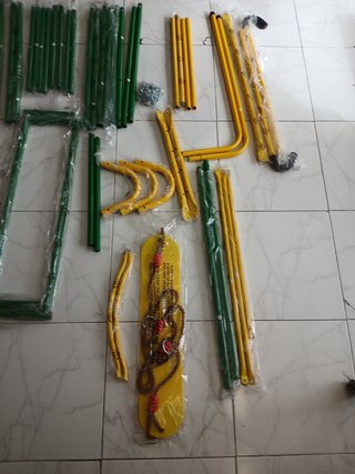 G TALECO GEAR Armazón de escalada 3 en 1 con tobogán y columpio, exterior e interior, para niños a partir de 1 año, moderno, rús