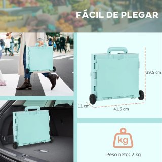 Carrito de Compras Plegable con Ruedas