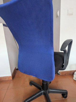 Silla de Oficina Ergonómica Azul y Negra