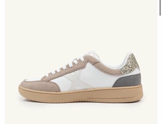 Zapatillas Munich Talla 37 Beige y Blanco