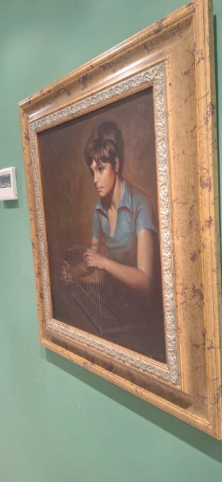 Cuadro niña con jaula