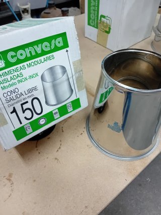Chimenea Inox 150mm Convesa Calorifugada
