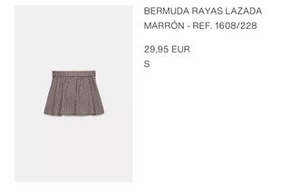 Bermuda Zara Rayas Azul/Marrón