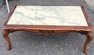 Mesa de centro mármol y madera