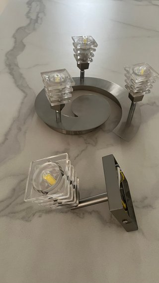 Conjunto aplique de techo y pared acero moderno