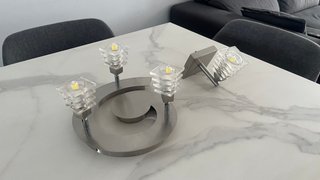 Conjunto aplique de techo y pared acero moderno