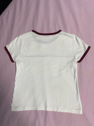 Top blanco de manga corta mujer