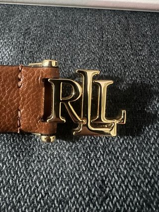 Cinturón Ralph Lauren Marrón Hebilla Dorada RL