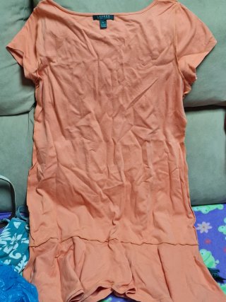 Vestido beige de pana con botones