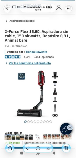 Aspiradora Rowenta X-Force Flex 12.60