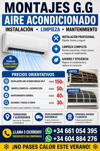 INSTALACIÓN Y LIMPIEZA DE AIRE ACONDICIONADO