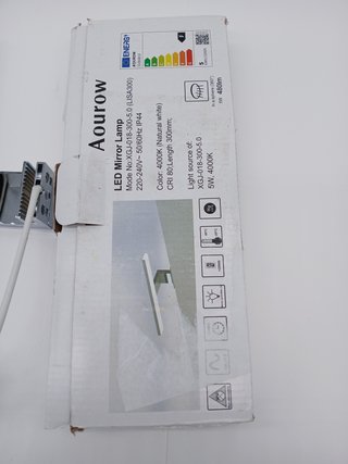 Aourow Lámpara de Espejo Baño LED 5W 230V 500lm,a Prueba de Agua IP44 30cm,3 en 1,Fije en el Espejo +en el Gabinete+en la Pared,