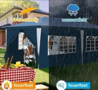 Carpa 6x3 impermeable azul con 4 paredes