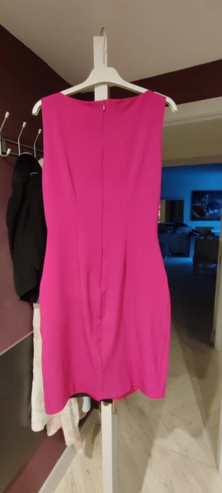 Vestido Talla 42 Negro y Fucsia