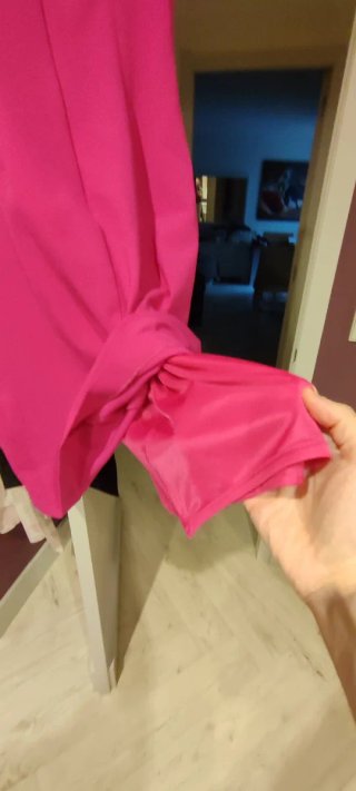 Vestido Talla 42 Negro y Fucsia