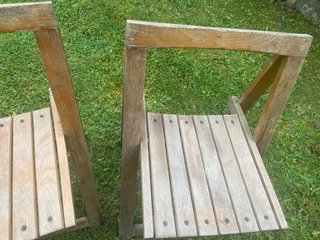 5 Sillas Plegables Madera para restaurar