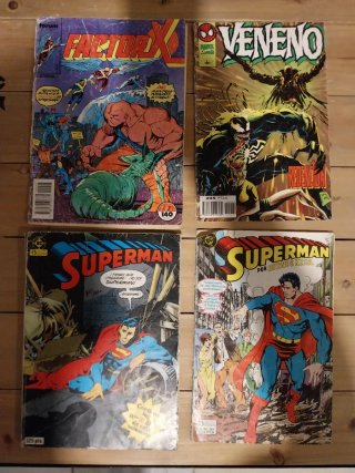 Lote 4 cómics antiguos Marvel y DC