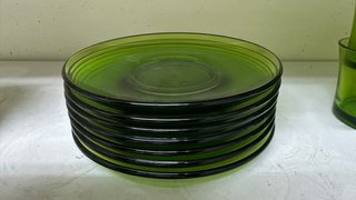 Set 9 Tazas Café Duralex Verde Vintage