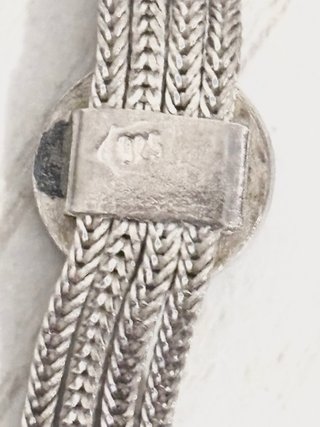 Pulsera antigua de plata  y detalles azules