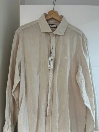 Camisa El Ganso Lino Beige Nueva Talla M