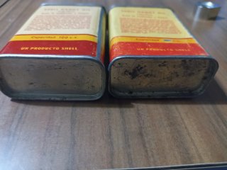 2 Latas Aceite Shell Handy Oil Vintage