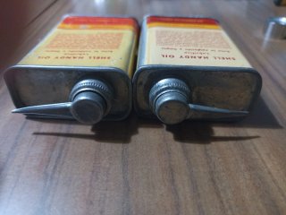 2 Latas Aceite Shell Handy Oil Vintage