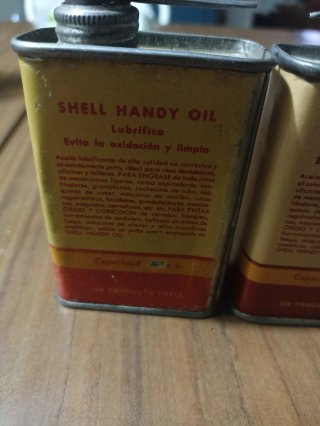 2 Latas Aceite Shell Handy Oil Vintage
